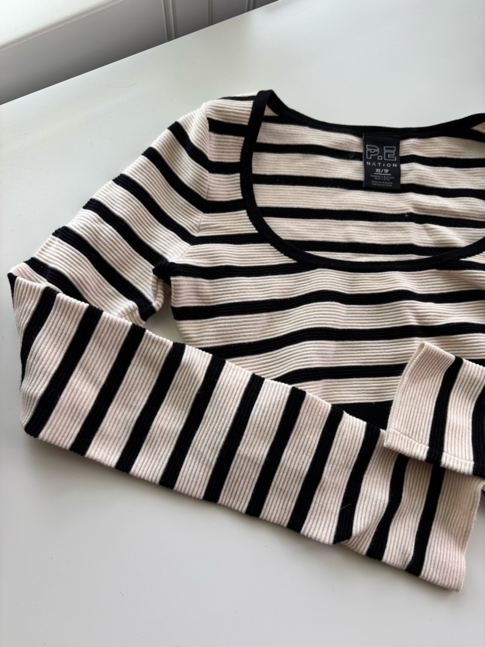 P.E Nation Striped Crop Top XS - Picture 2 of 5
